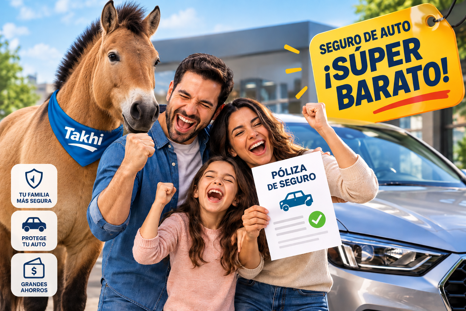 takhi familia celebrando con caballo takhi